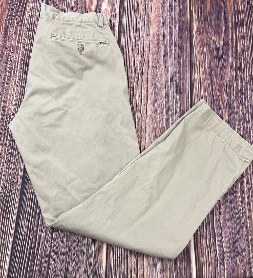 Polo Ralph Lauren Chino Beige Cotton Pants Mens Size 30x32 (Actual 30x31)